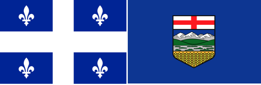 Quebec-Alberta flags