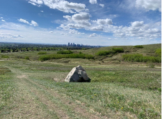 Path on Nose Hill overlooking city
