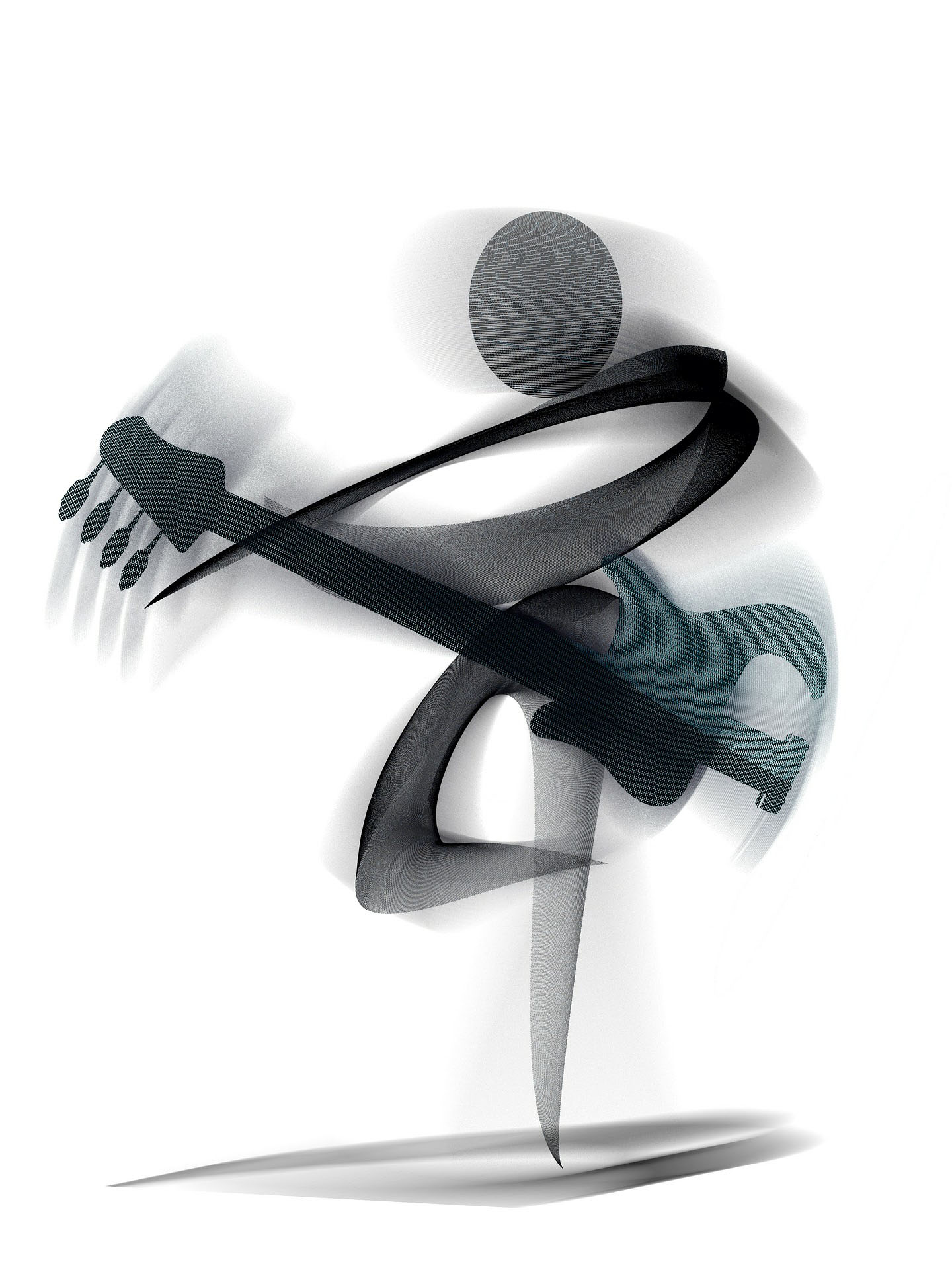stylized illustration of guitar player