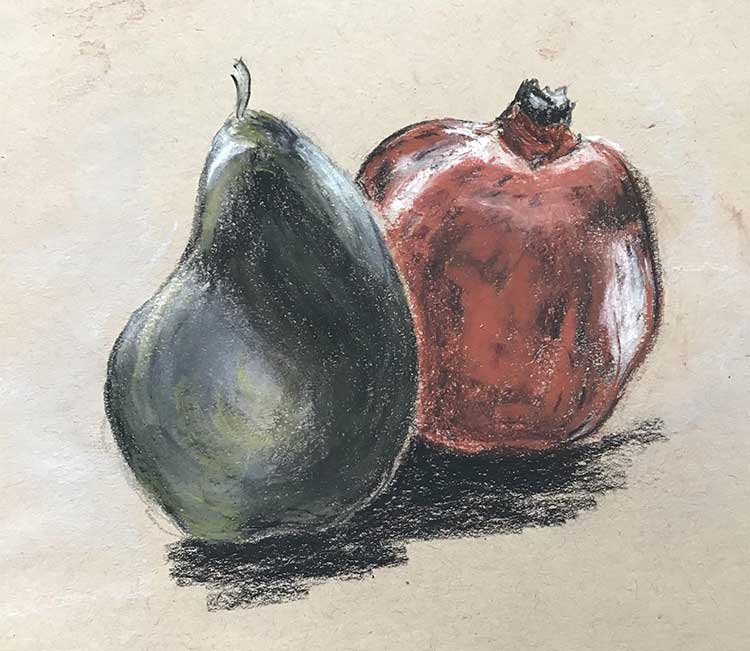 Pear and pomegranate